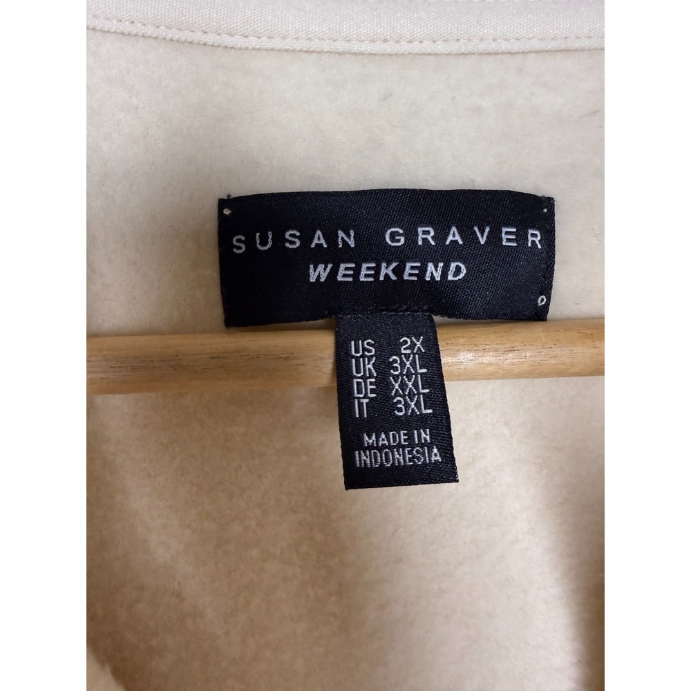 Susan Graver Chic Fleece Cinched Waist Jacket Sandshell, Size 2X #44M - Picture 9 of 11